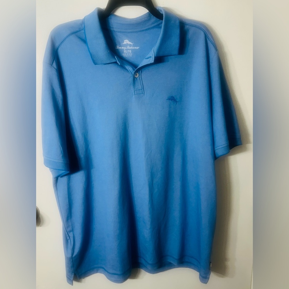 Men’s Tommy‎ Bahama XL Polo Shirt Blue Resortwear Preppy Quiet Luxury Coastal